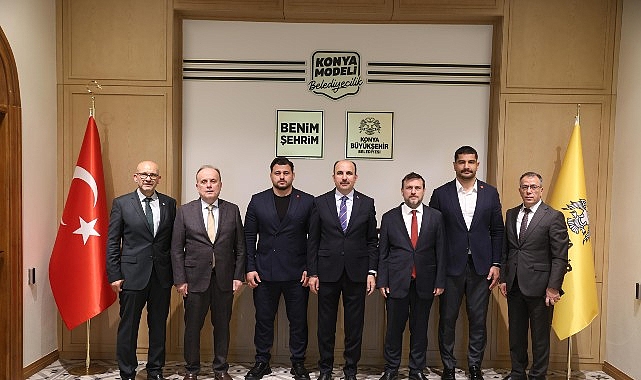 Türkiye Güreş Federasyonu Başkanı Akgül, Milli Olimpiyat Komitesi Başkanı Çakır ve Milli Güreşçi Kayaalp Başkan Altay’ı Ziyaret